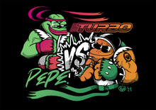 Load image into Gallery viewer, LIMITED EDITION: $TURBO vs $PEPE Mashup Organic Tee
